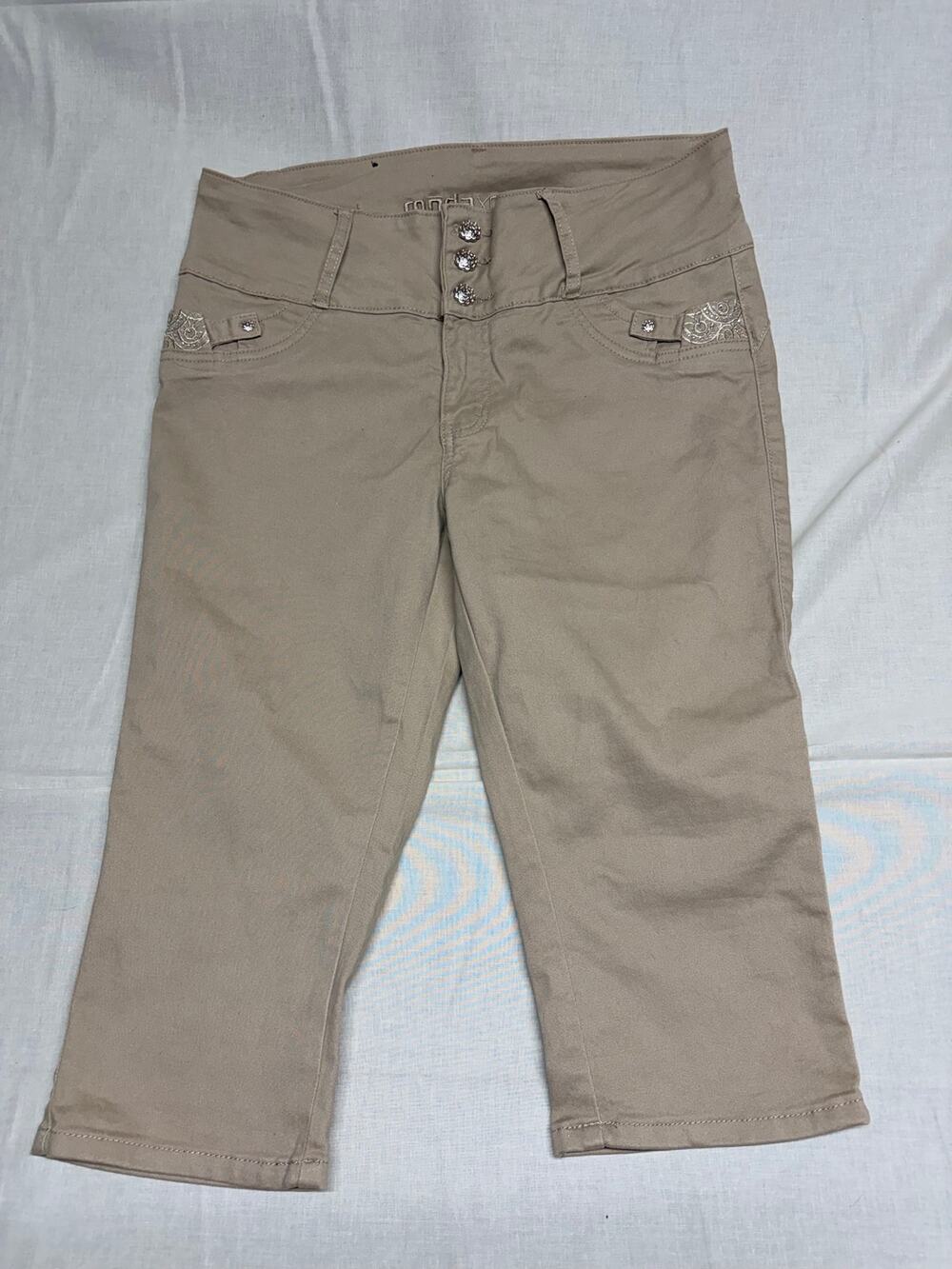 Modaxpress low-rise stretch capri pants Y2K 90s women’s cotton XL embellished